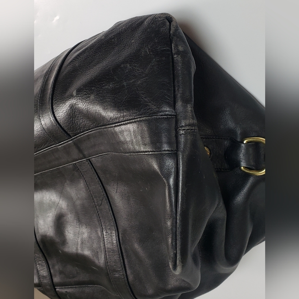 Coach Vintage Cabin Bag Black Leather with Brass Hardware Travel Bag Wee… - Picture 16 of 16